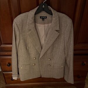 J. Crew Heather Gray Blazer with Metallic Buttons